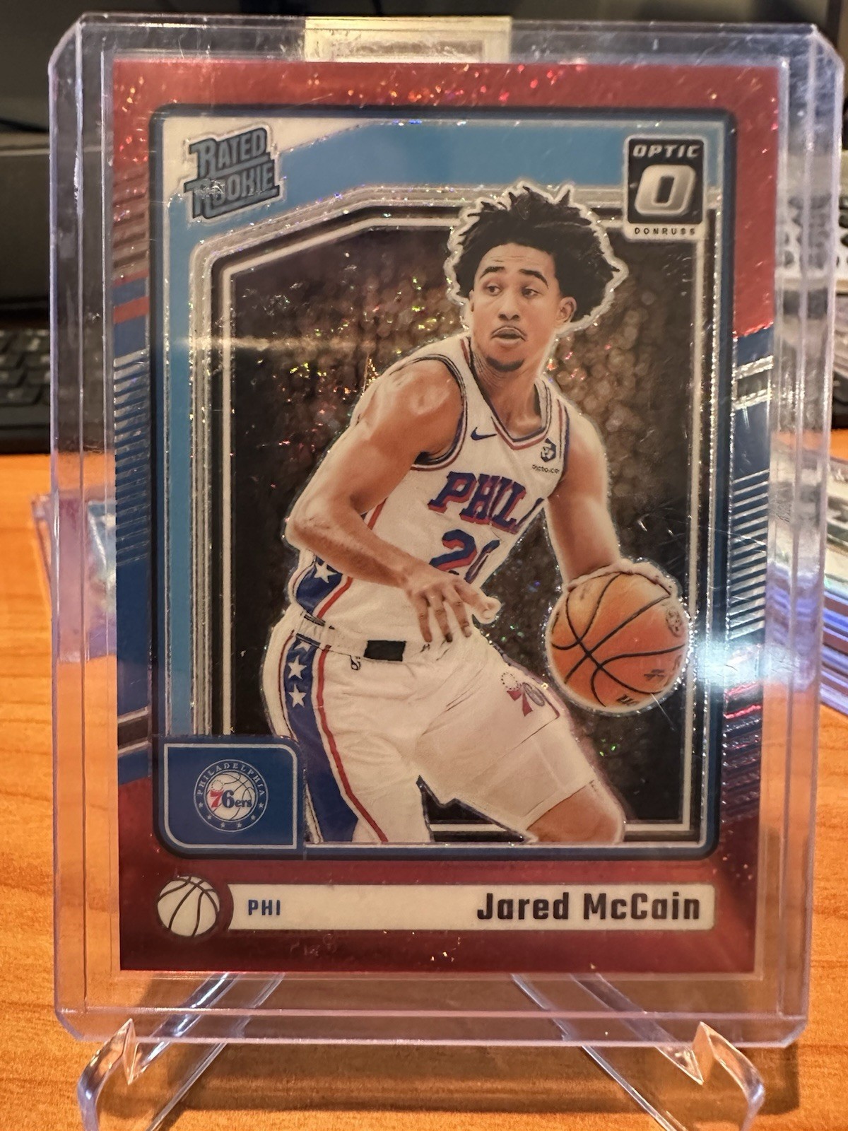 2024-25 Panini Donruss Optic Jared Mccain #270 RC Red Glitter Rated Rookie /75