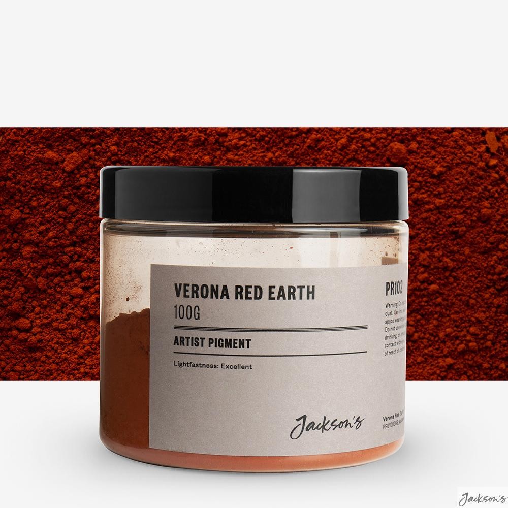 Jackson's : Artist Pigment : Verona Red Earth PR102 : 100g (in 200ml Jar) : T...