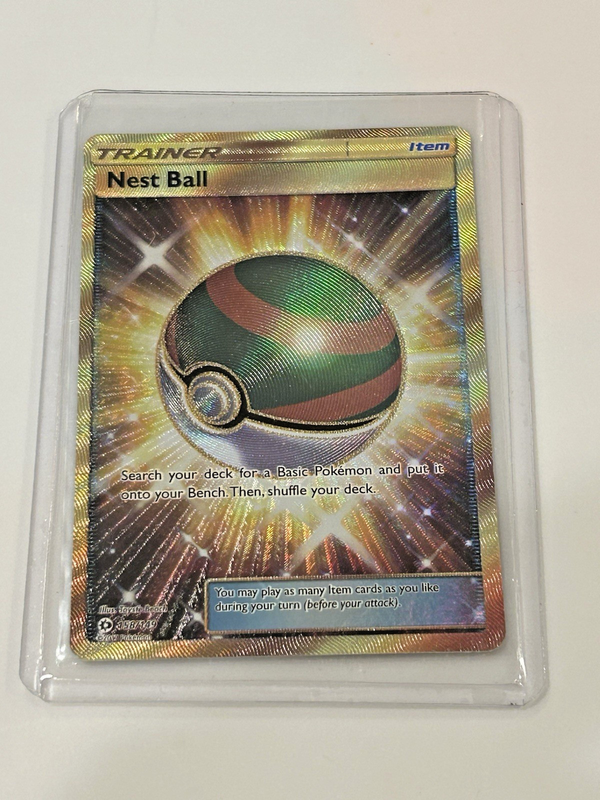 Pokemon Card Nest Ball (Secret) 158/149 Sun & Moon Holo Pokémon