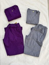 Purple And Gray Scrubs Set