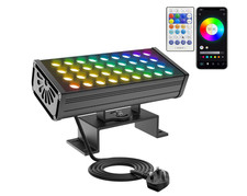 Smart Plug-in Outdoor Floodlight – 180W RGBCW LED with Wi-Fi & RF Control, Alexa