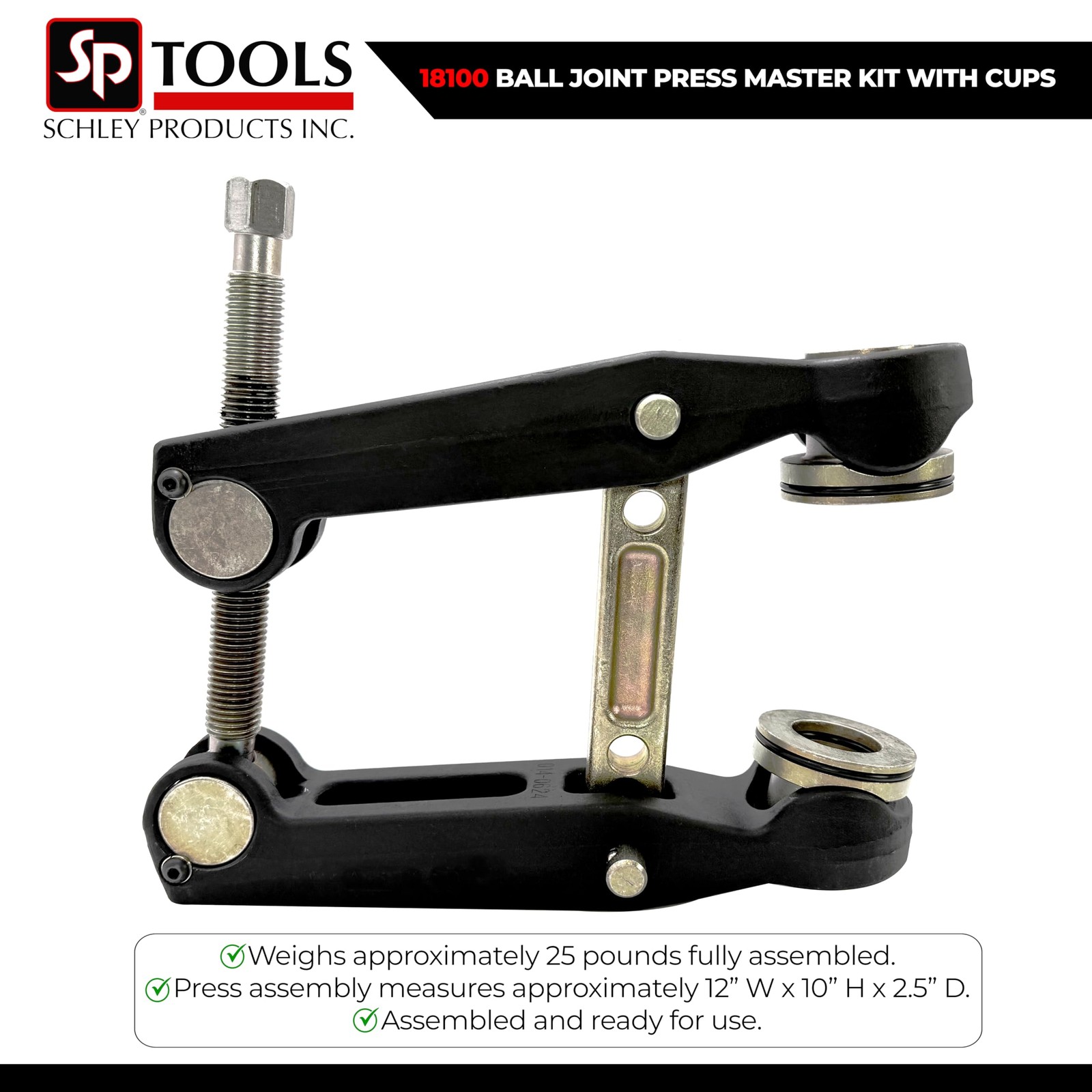 Schley Products 18100 Ball Joint Press Tool Master Set with Cups – Heavy Duty