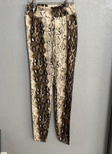 By Egreis Women's Snake Skin Leggings Gym Workout Comfort Stretchy Size L