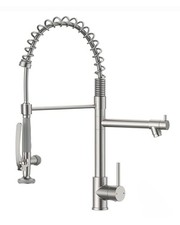 Commercial Pull Down Kitchen Sink Faucet with Brushed Nickel A Kitchen Faucet