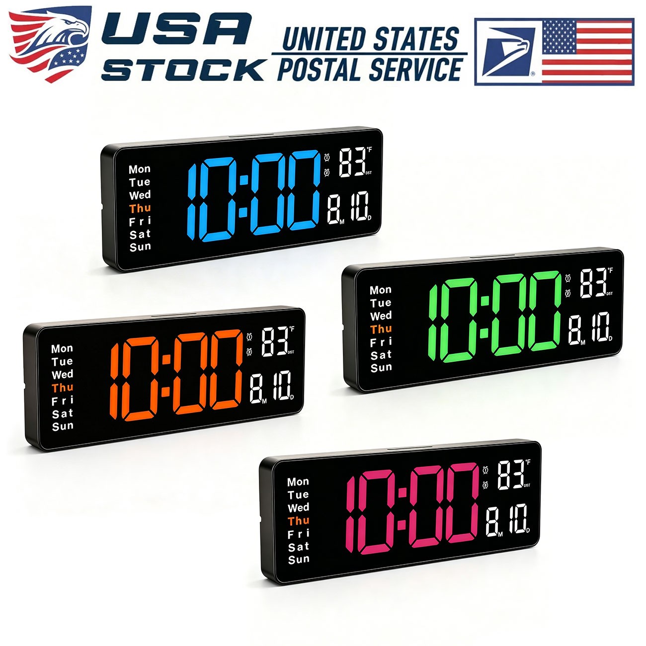 16inch Digital Wall Clock Dual Alarm Clock Multifunctional For Classroom Bedroom