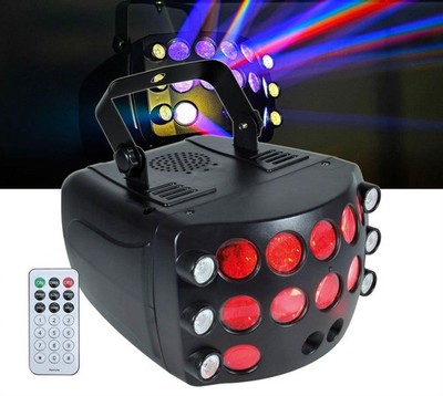 E-Lektron Butterfly-3 3-fach LED RGBW + Laser DJ Party Lichteffekt DMX Flower