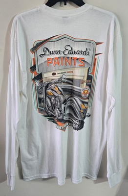 #ad #ad Men#x27;s Dunn Edwards T Shirt White L Long Sleeve INDIAN Motorcycle Paint Work $19.73