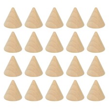 25x25mm Natural Wood Cone Ring Holder, 20 Pack Finger Jewelry Display Stand