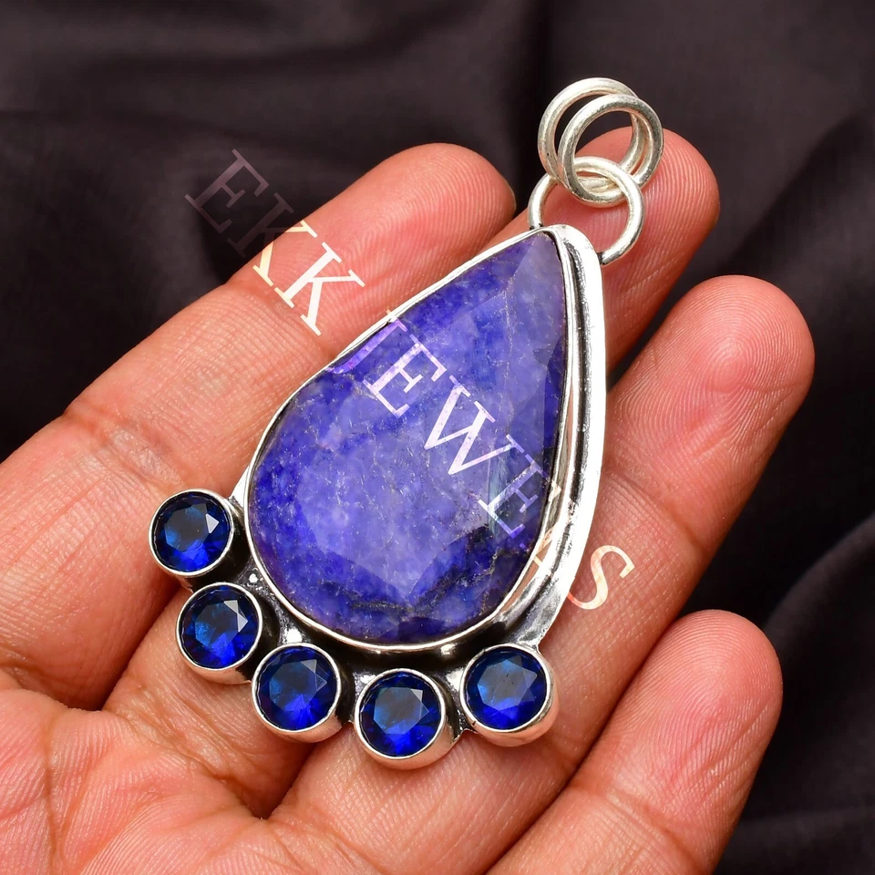 Ciondolo gioiello fatto a mano con pietra preziosa in argento sterling 925... - Immagine 4 di 4