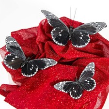 -Feather Fake Butterfly Balcony Decoration Outdoor Rustic Wedding Home Flower...