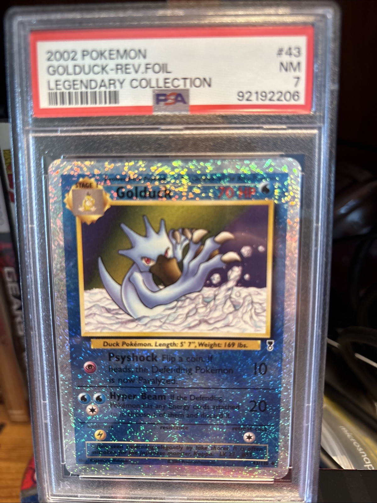 2002 Pokémon Golduck Reverse Foil Card #43 PSA 7 Legendary Collection
