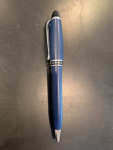Aurora Ipsilon Satin Blue Chrome Trim Ballpoint Pen