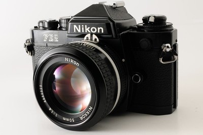 [Near MINT] Nikon FE2 black 35mm Film Camera Ai 50mm F1.4 Lens From JAPAN