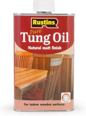 Rustins Pure Tung Oil Matt Ungiftig Innen Holz Finish 500ml/1L