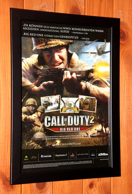 Call of Duty 2 Big Red One PS2 Xbox GameCube Werbeblatt Poster Ad Page Framed