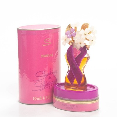 Schiaparelli Shocking Parfum Splash 10ml w/ Brooch Vintage Perfume Extrait