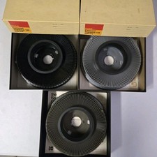 Lot of 3 Kodak Carousel 140 Slide Trays Transvue 35mm w/Boxes 2 Index Cards