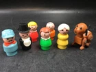 Vintage Fisher Price Little People Plastic Toy Figure Lot Dog Boy Girl Fireman