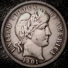 1901 O Barber Dime - VF, Cleaned - 90% Silver 10C