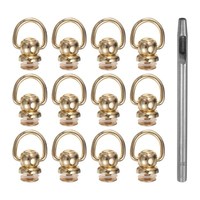 12 StüCk Metallnieten 8Mm D-Ring Knopfnieten Mit Lederlochstanze, Goldfarben
