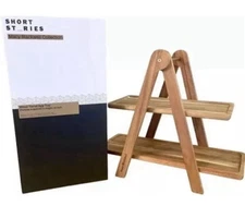 SHORT STORIES Maxie Blackwell Collection Wood Tiered Tray App - NEW IN BOX