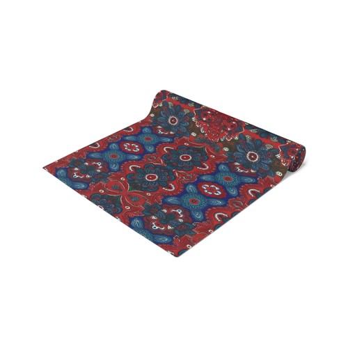 Corredor de mesa floral bohemio | Algodón y poliéster, decoración de comedor rústico, - Imagen 7 de 9