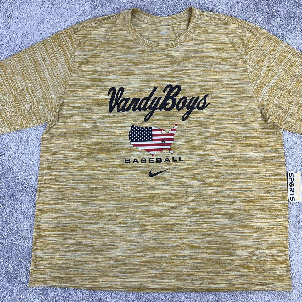 Camisa Vanderbilt Commodores Para Hombres 3XL Dorada Béisbol VandyBoys Dri-Fit Nike PE Foto 2 de 4