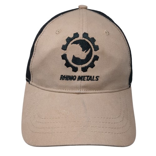 Rhino Metals Snapback Mesh Back Trucker Hat Beige One Size Cap America