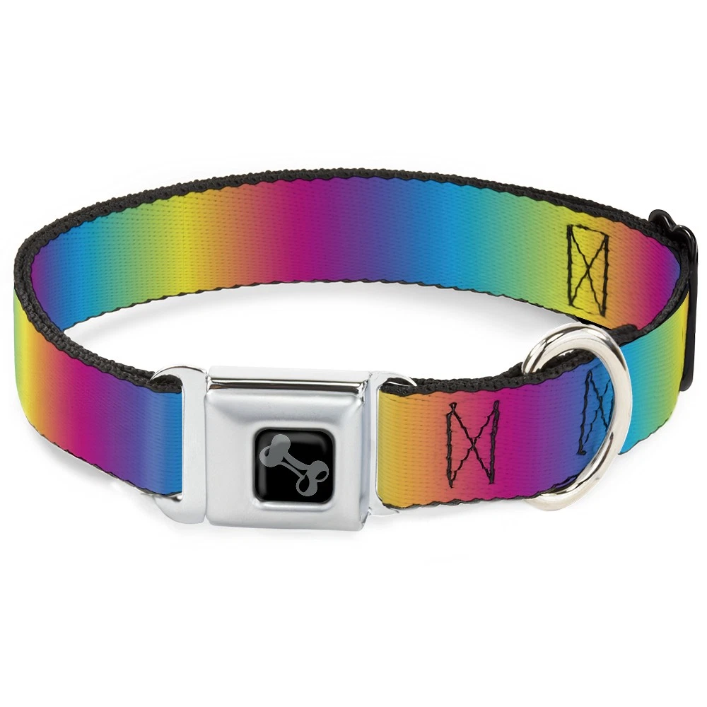 Dog Collar Bone Rainbow Ombre Large 15-24" (US IMPORT)