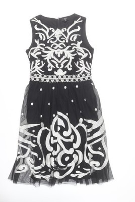 Joanna Hope Damen schwarz Perlen Fit & Flare Kleid Größe 12