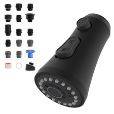 Hibbent Pull Down Spray Head for Kitchen Faucet, 3-Function Matte Black