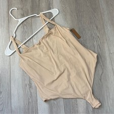 Skims Square-Neck Bodysuit NWT fits everybody womens Cream size 3X fitted party