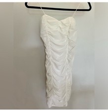 Beginning Boutique Scrunched White Mini Dress Size 0