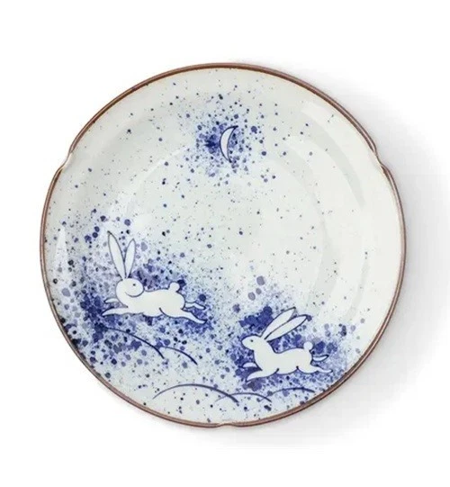MIYA 8.75" Round Plate Rabbits In The Moonlight Made In Japan