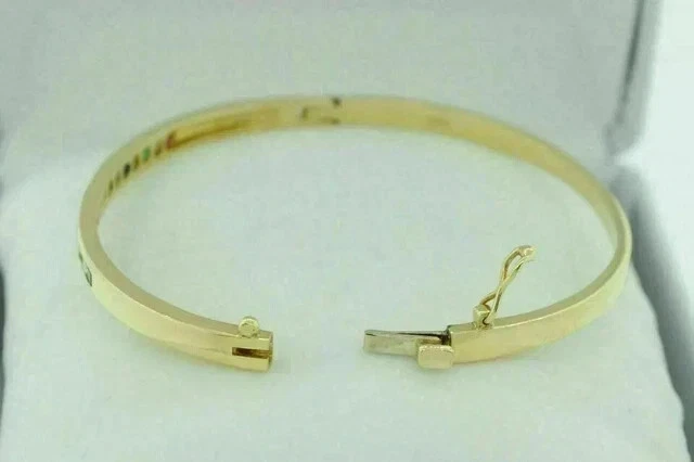 2.20Ct Princess Cut Ruby & Emerald Lab-Created Bracelet 14K Yellow Gold Plated - Image 4 of 4