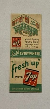 Fresh Up With 7UP 7 Up Soda Pop Vintage Matchbook Cover 431B