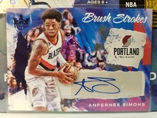 2022-23 Court Kings Anfernee Simons /25 Brush Strokes Sapphire SSP Auto #BR-ASP