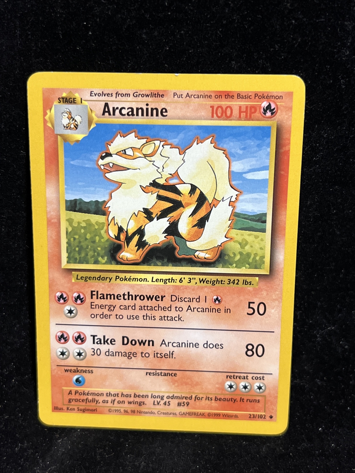 Pokémon TCG Arcanine Base Set 23/102 Regular Unlimited Uncommon Mint
