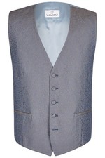 Wilvorst Men's Vest Wedding Dress Blue Grey Model-Paisley 487121 36