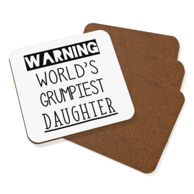 Warnung World's Grumpiest Tochter Untersetzer Getränke Set Mit 4 Toll Best