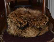Vintage Real Fox Fur Hat Pill Box Bought in Russia circa 1990's