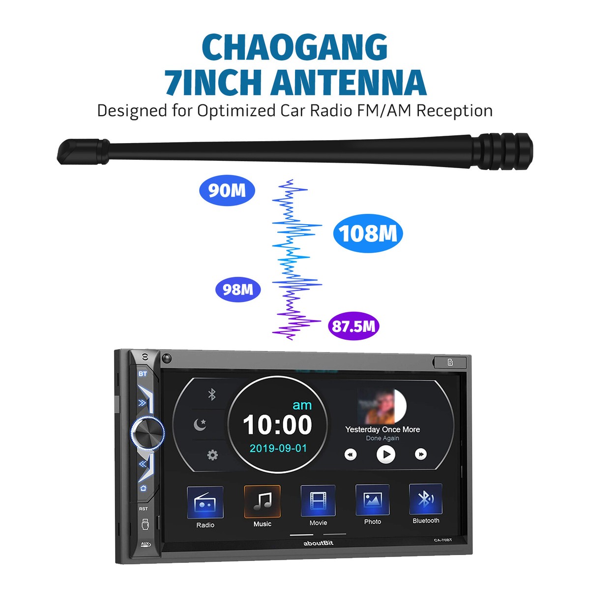 Antenna Aereo AM/FM Sostitutiva Nera 7 Pollici Per Toyota Pickup