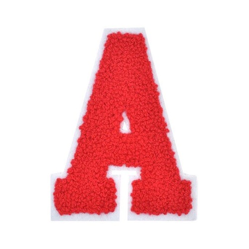 6" Red Varsity Alphabet Letters Chenille Iron-on Patch - Picture 2 of 27