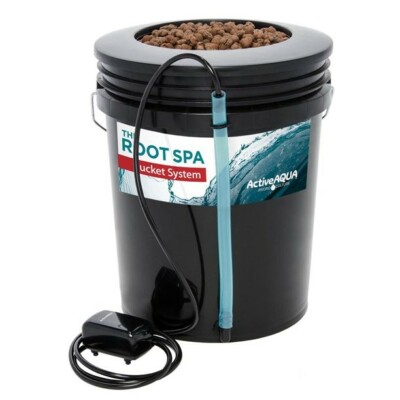 Hydrofarm RS5GALSYS Root Spa Deep Water Culture Bucket System 5 Gallon black