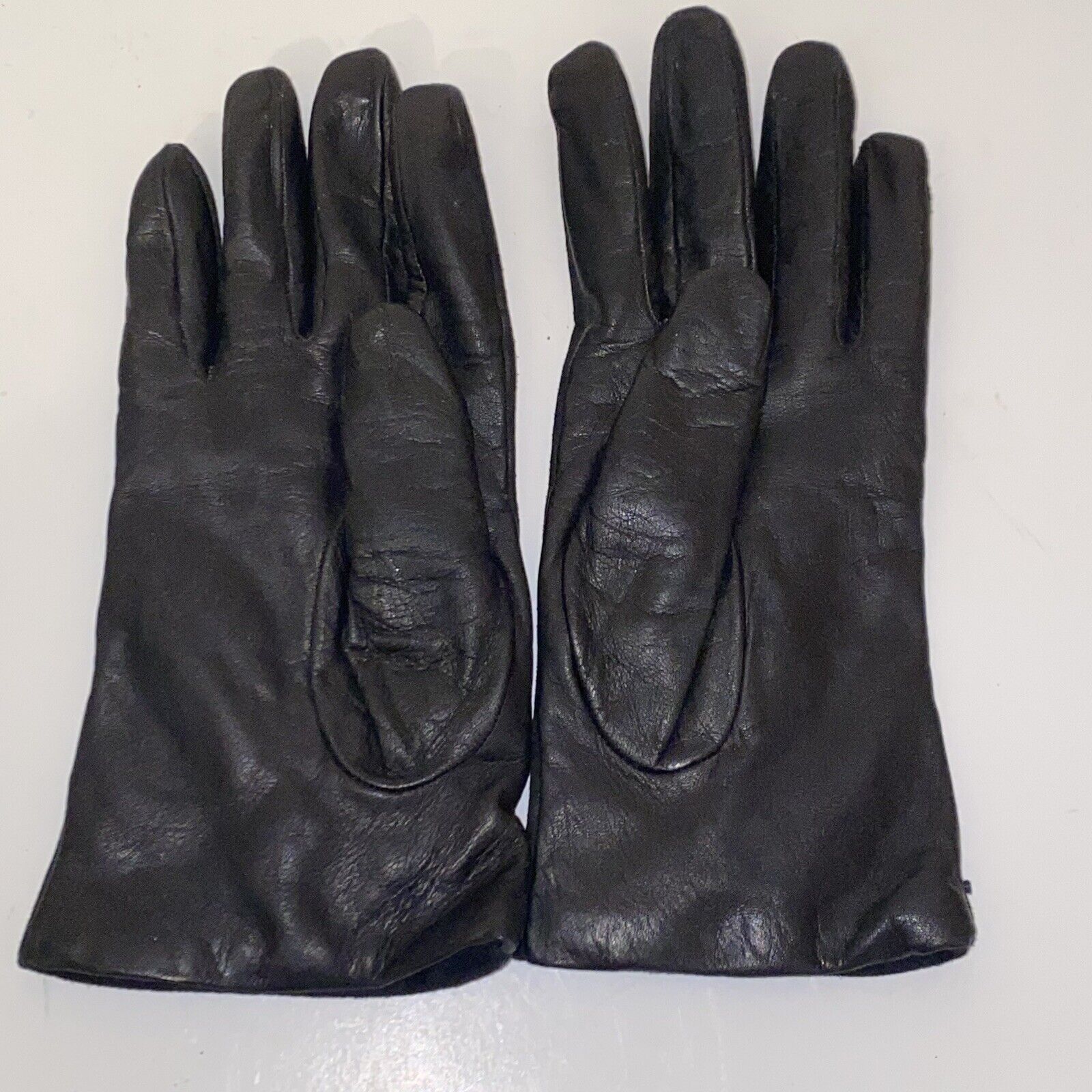 Vintage Montefusco Black Leather 100% Wool Lined … - image 7