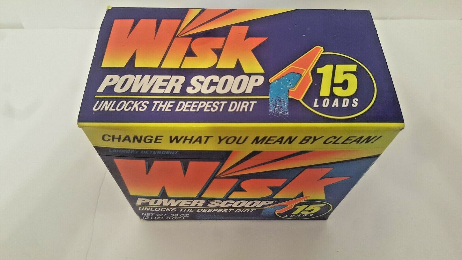Wisk Vintage Laundry Detergent Power Scoop Powder 15 Loads 2.6Lbs 1990