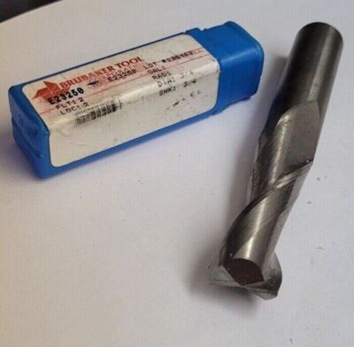 BRUBAKER TOOL E23250 2 Flute 3/4'' Diameter 3/4'' Shank 2 LOC HSS End Mill