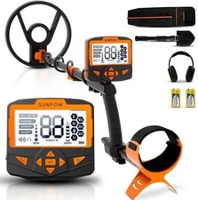 SUNPOW Metal Detector – Waterproof, 11" Depth, 5 Modes with LCD Display