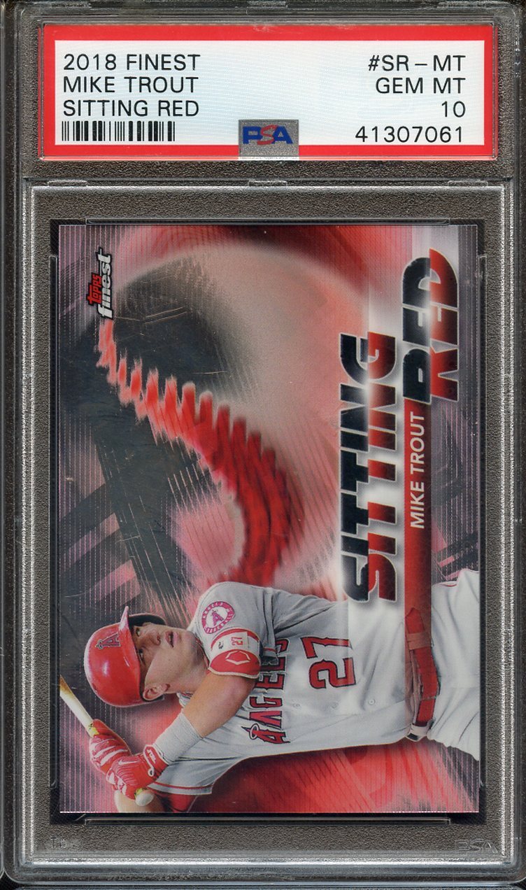 2018 FINEST SITTING RED SRMT MIKE TROUT SITTING RED PSA GEM MT 10 BB