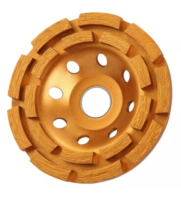 Kseibi Inch Double Row Segmented Diamond Cup Grinding Wheel 4.5 In Gold #644030